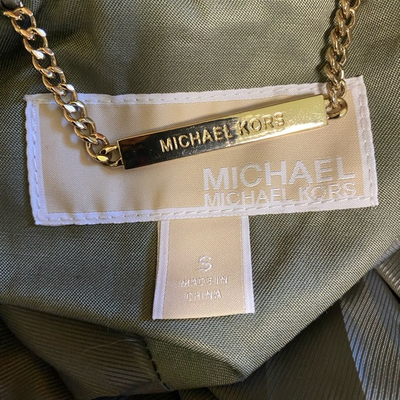 NWOT Michael Kors Trench Coat SZ S Olive Green - Picture 3 of 7